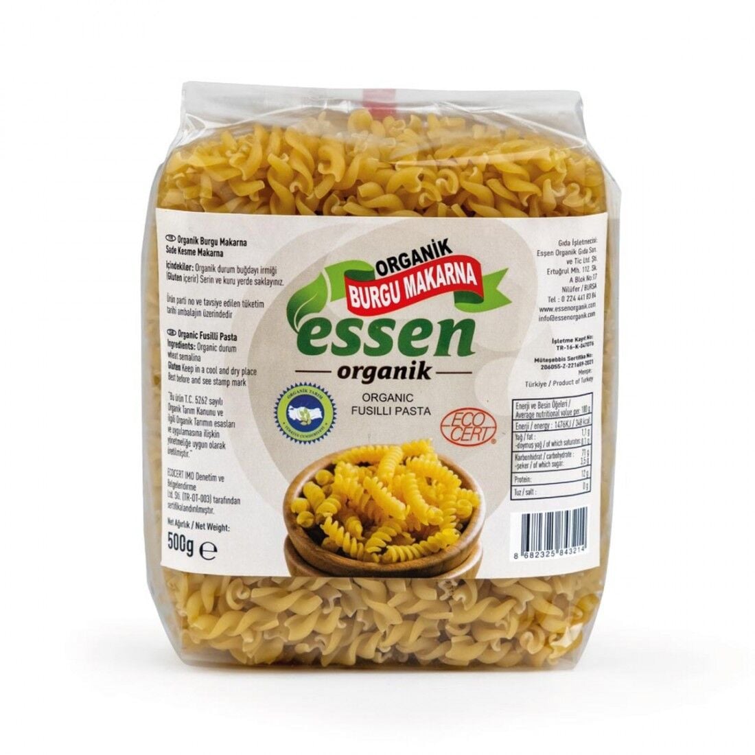 Organik Burgu Makarna 500 g