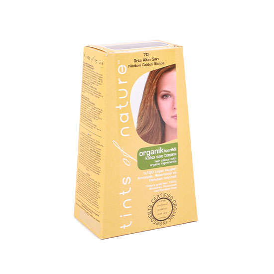 Organik Saç Boyası - 7D Orta Altın Sarı