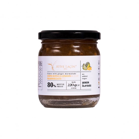 Zencefilli Limon Marmelatı 80% Meyve (Pancar Şekeri) 220 g