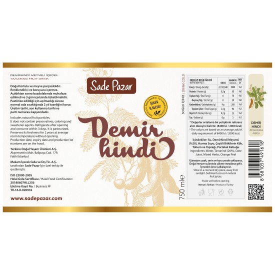 Demirhindi Suyu 750 ml