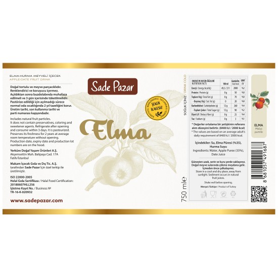 Elma Suyu 750 ml