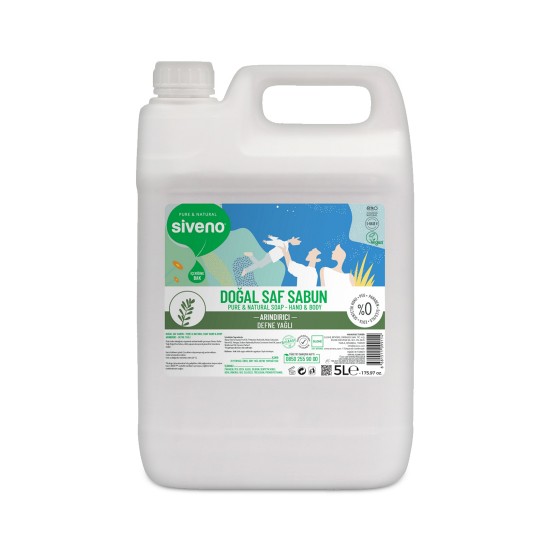 %100 Defne Yağlı Doğal Sıvı Sabun 5 LT